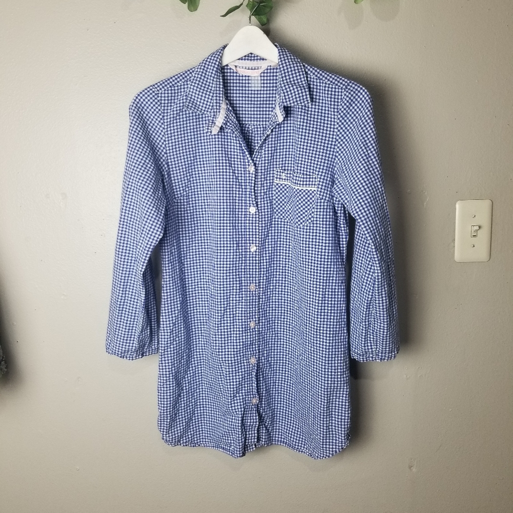Victoria's Secret gingham button front sle…